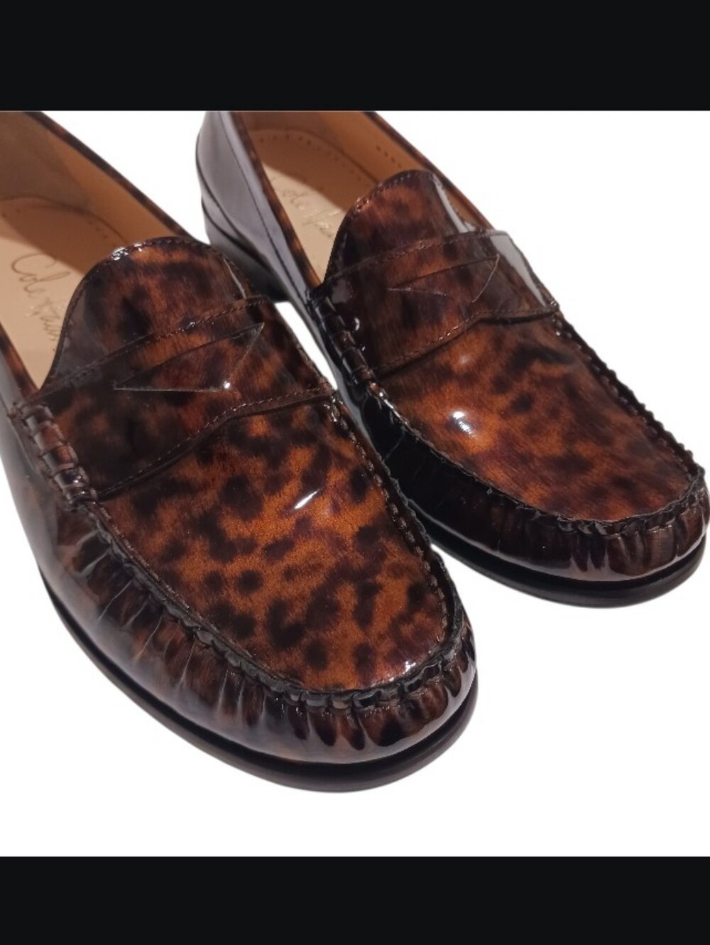 Cole Haan Tortoise Shell Patent Leather Loafer - Picture 5 of 12